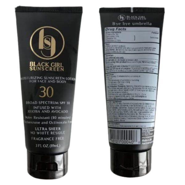 Black girl sunscreen spf30
