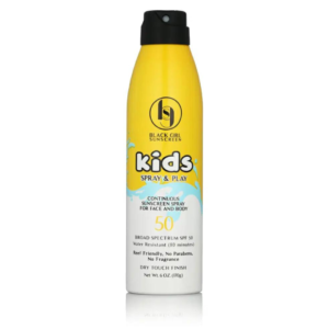 Black girl kids spray & play spf50 sunscreen
