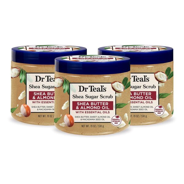 Dr teals Shea sugar scrub, Shea butter & almond oil with essential oils 538ml
