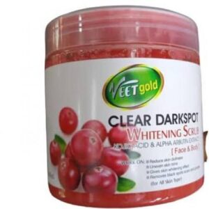 Veetgold clear dark spots whitening scrub ( kojic acid & alpha Arbutin extract) face & body scrub 600ml