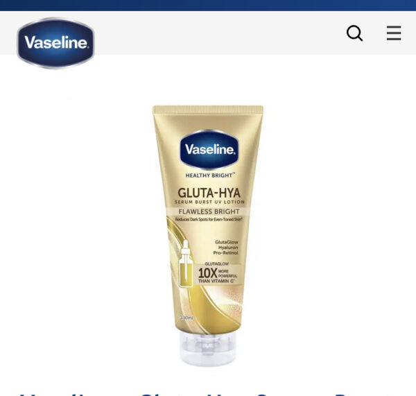 VASELINE HEALTHY BRIGHT GLUTA HYA LOTION Flawless Bright 330ml
