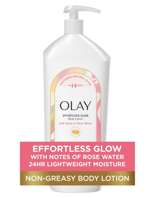 Olay Effortless Glow Body Lotion with Notes of Rose Water, 18 fl oz