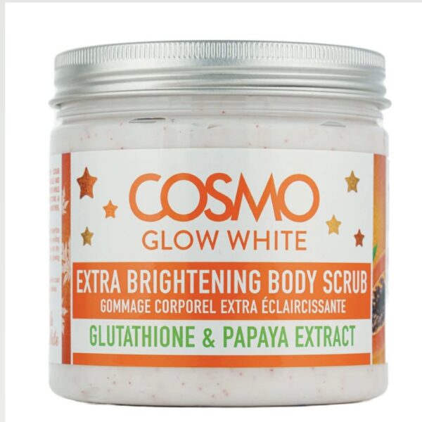 Cosmo Glow White Extra Brightening Body Scrub Glutathione Papaya Extract